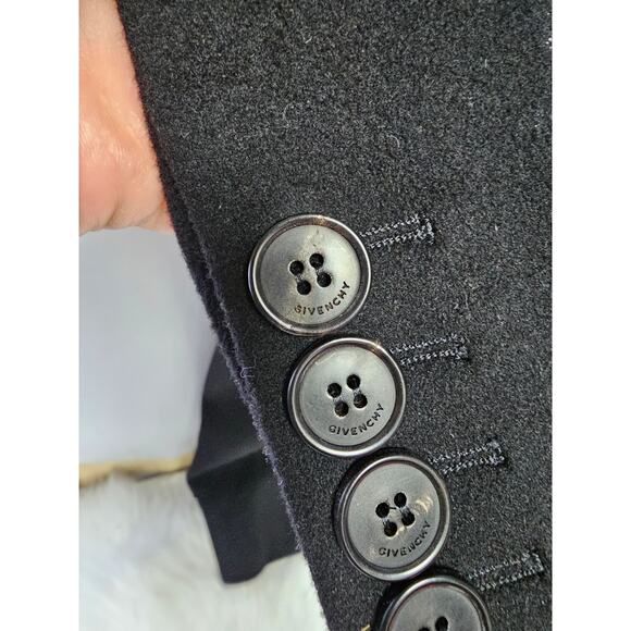 Givenchy Women's Single Breasted Coat Wool/ Cashmere Black size 38 - Picture 9 of 12